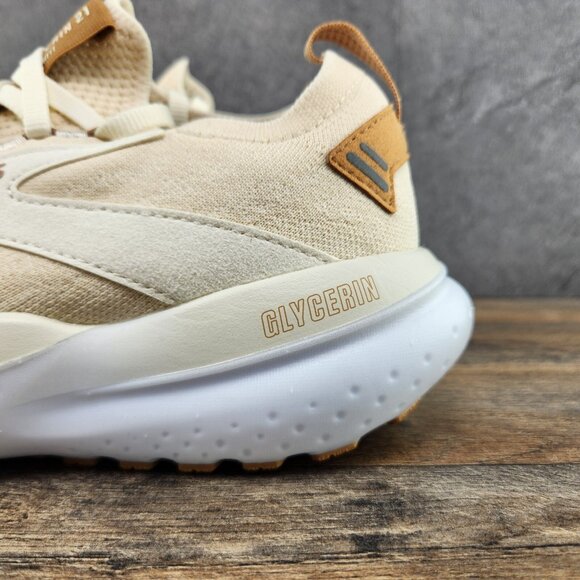 Brooks Glycerin StealthFit 21 Sz 9 Womens Marshmallow Cream Beige Running Shoe - Picture 9 of 13